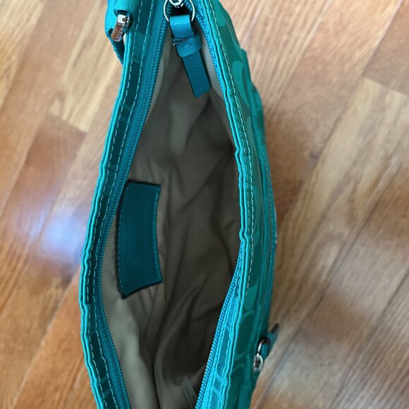 Coach Purse - Blue and Green - Like New - Picture 3 of 5